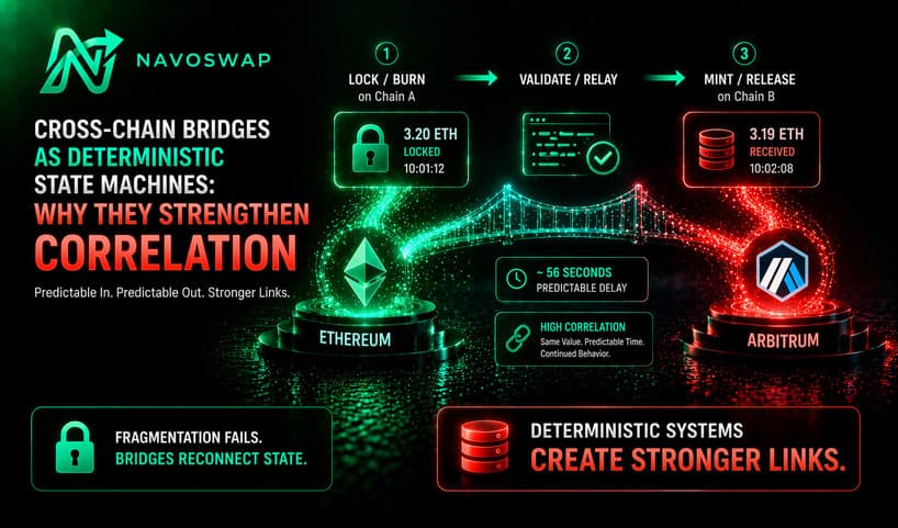 Cross-Chain Bridges as Deterministic State Machines: Why They Strengthen Correlation